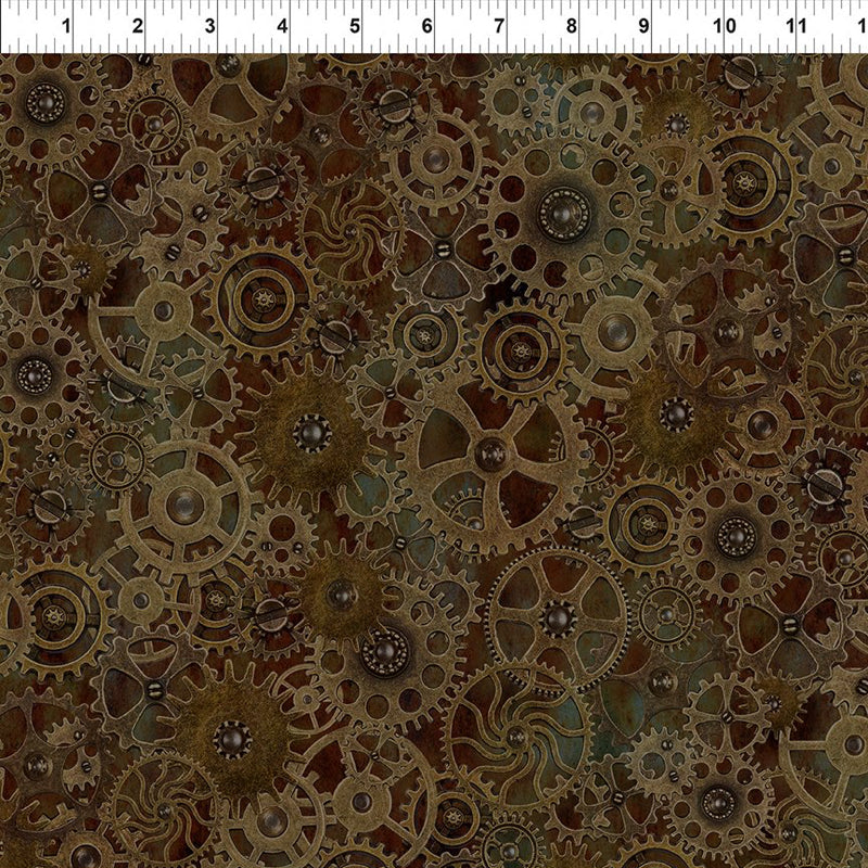 Steampunk Menagerie - Large Gears - Brown