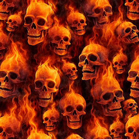 Gotta Have It - Flaming Skulls - Burnt Orange