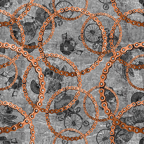 Full Steam Ahead - Copper Bike Chains - Grey