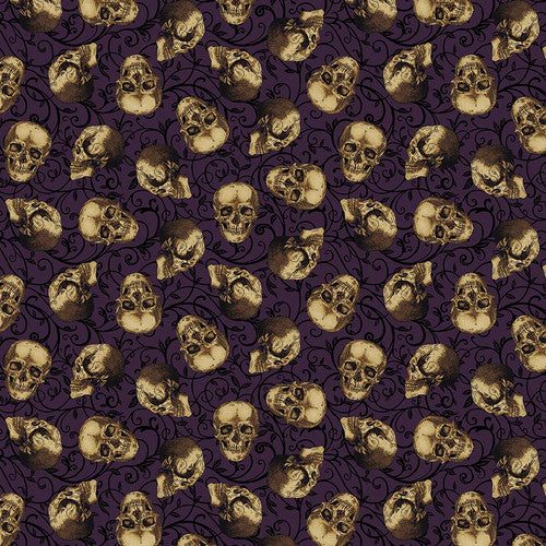 Bones Collection - Tossed Skulls - Plum