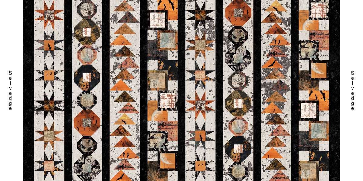 Scary Spice - Quilt Block Border 4" Stripes with 1" black