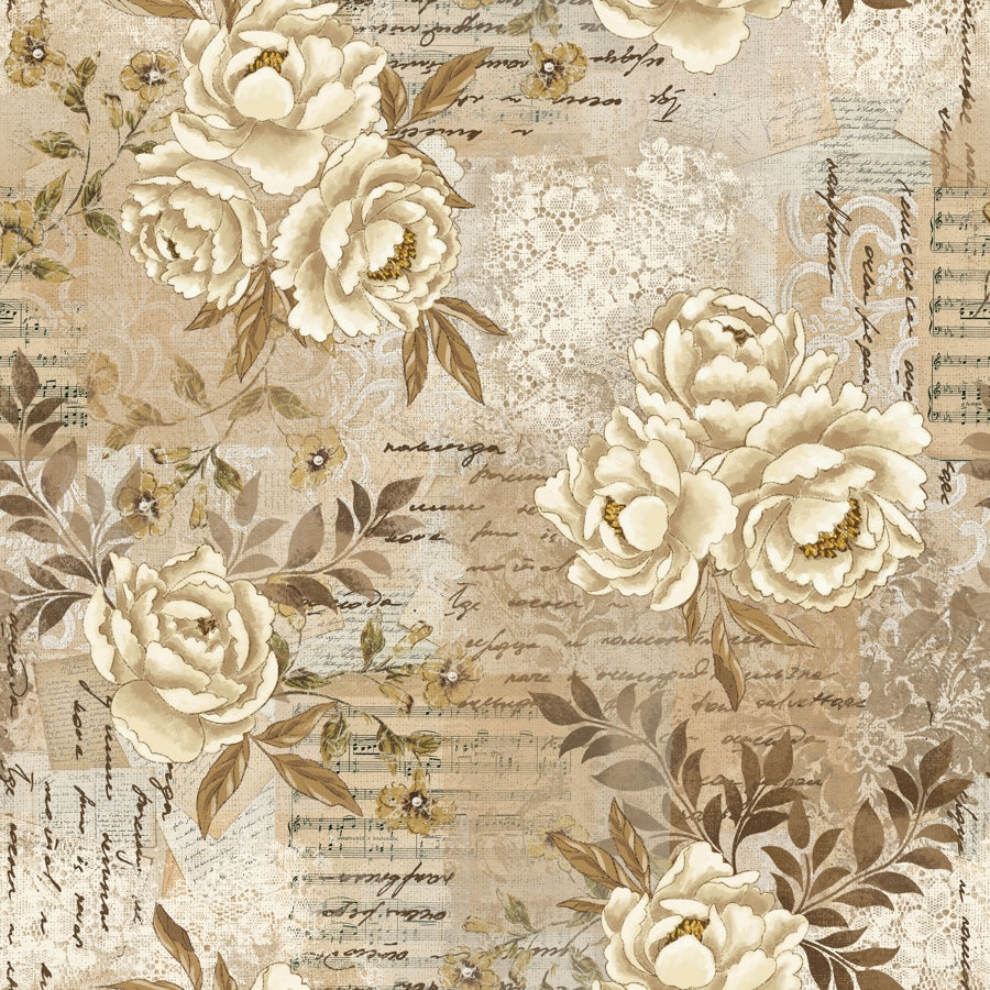 Modern Lace - Flowers with Lace - Latte