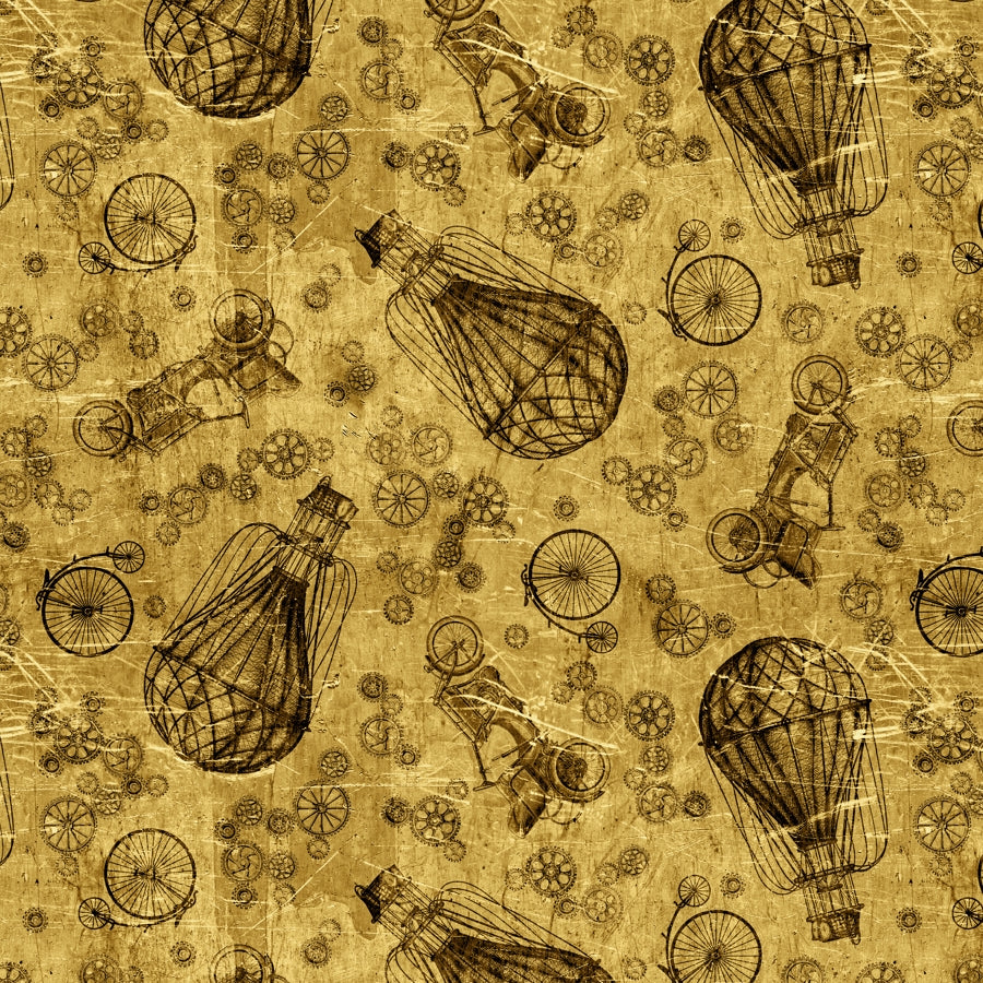 Full Steam Ahead - Brass Sketch - Gold