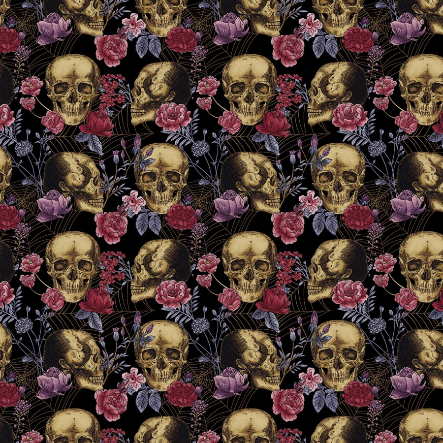 Bones Collection - Skulls and Flowers - Black
