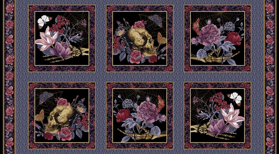 Bones Collection - Bones, flowers and moths PANEL