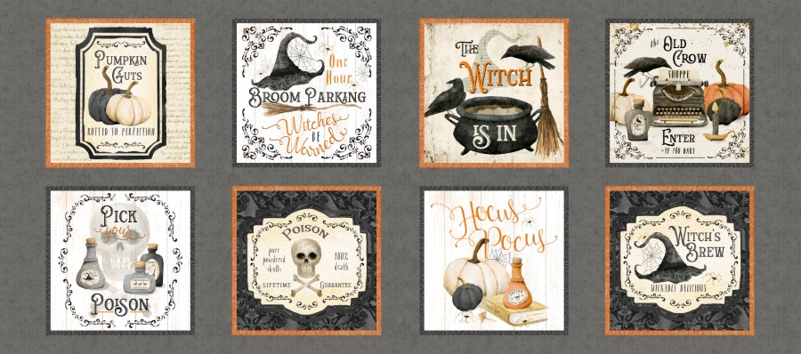 Hocus Pocus - Apothecary Blocks PANEL 60x110 cm (24x42") - Price per panel