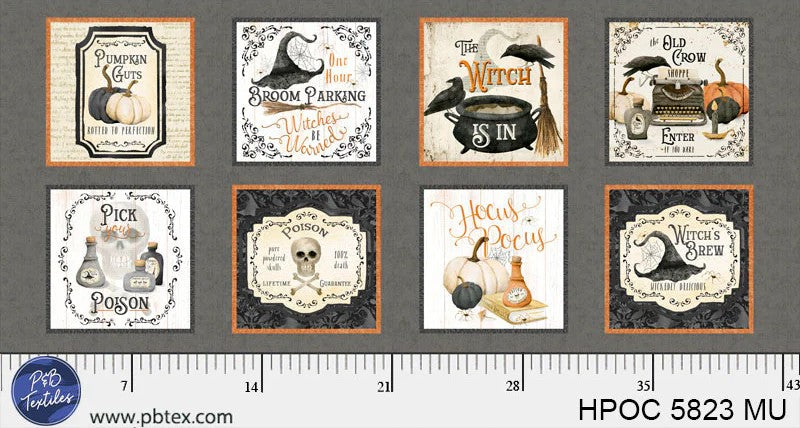 Hocus Pocus - Apothecary Blocks PANEL 60x110 cm (24x42") - Price per panel