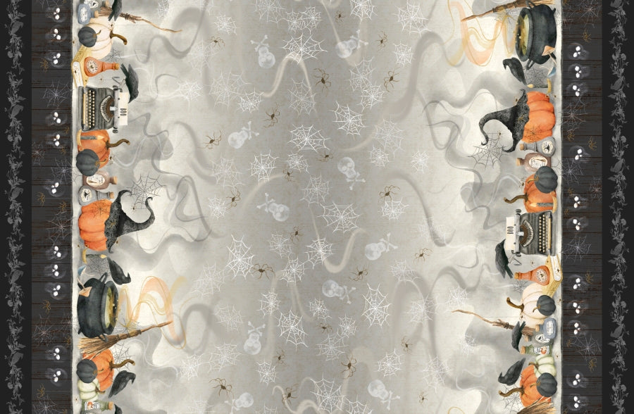 Hocus Pocus - Spooky Double Border - Grey and charcoal
