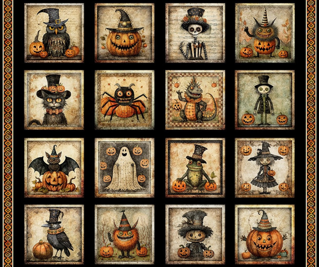 Jeepers Creepers - Halloween Picture Patches PANEL - Black