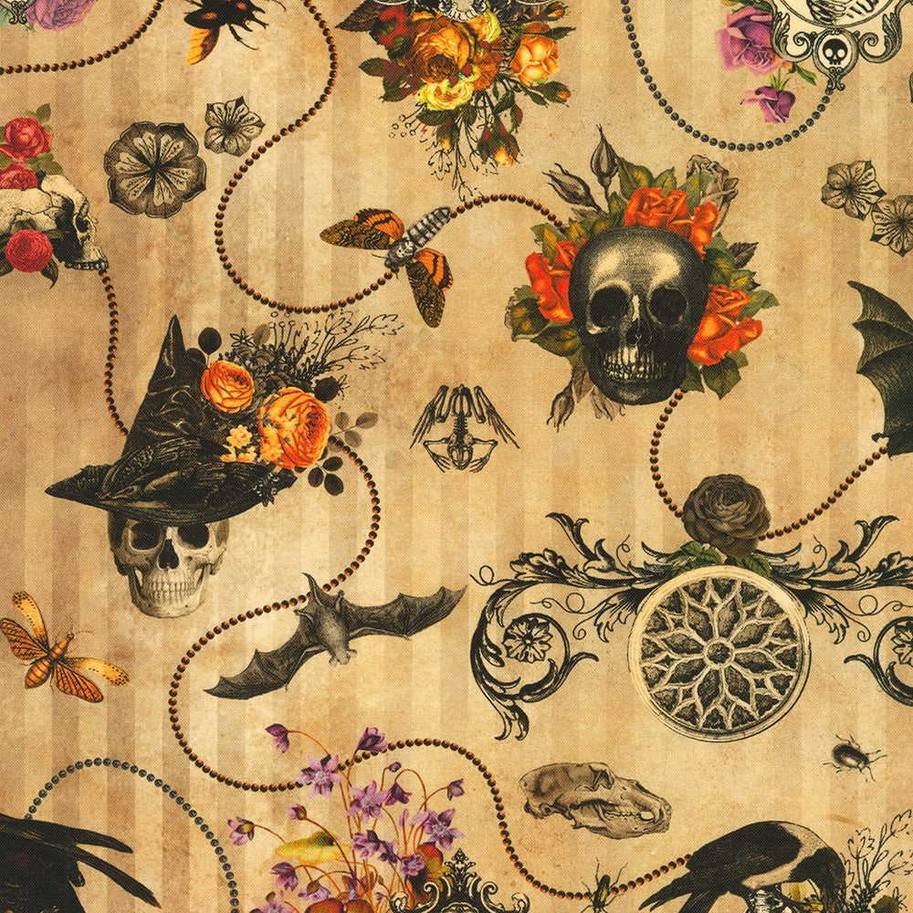 Dreadful Delights - Vintage Halloween wallpaper - Bone