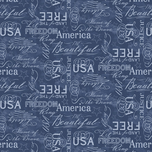 Colors of Courage - Patriot Words blue
