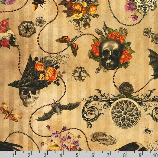 Dreadful Delights - Vintage Halloween wallpaper - Bone