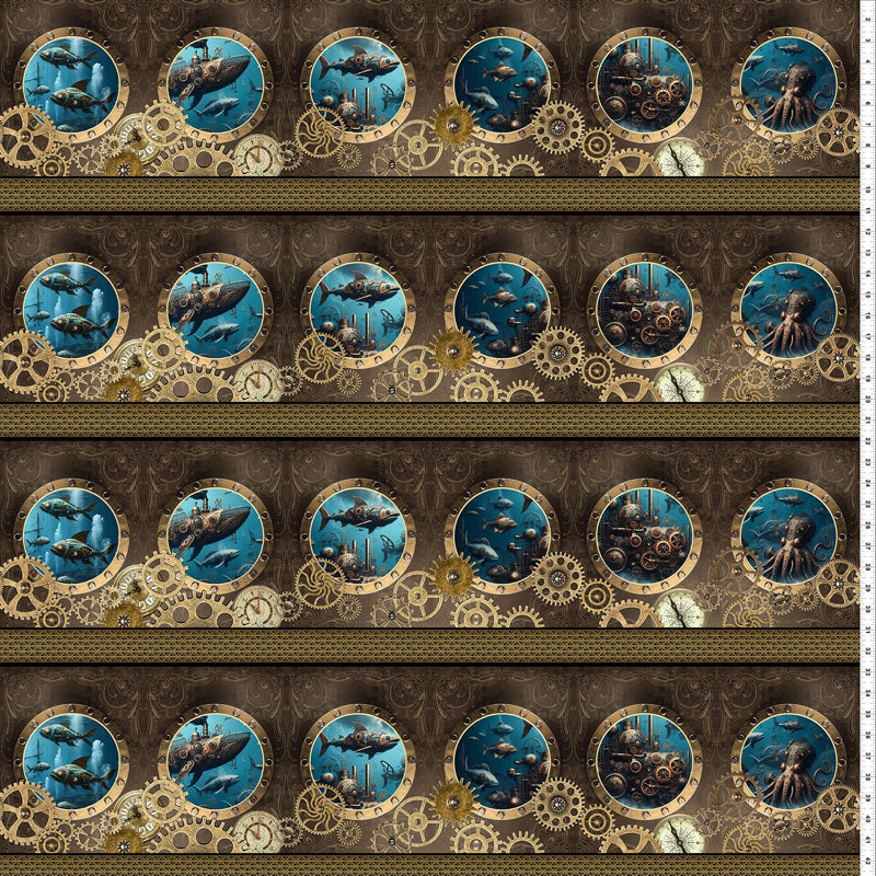 Steampunk Menagerie - Border - Multi