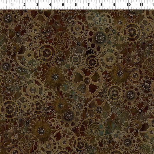 Steampunk Menagerie - Large Gears - Brown