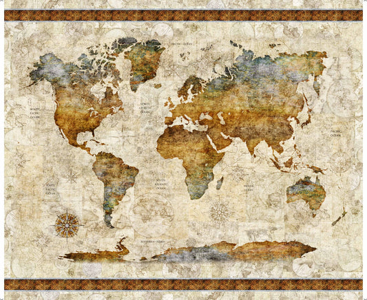 Globetrotter - Map PANEL - Parchment