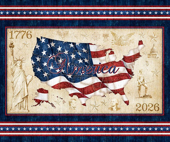 1776 - American Flag PANEL - Tan