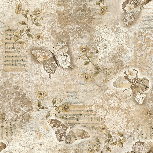 Modern Lace - Butterflies with Lace - Latte
