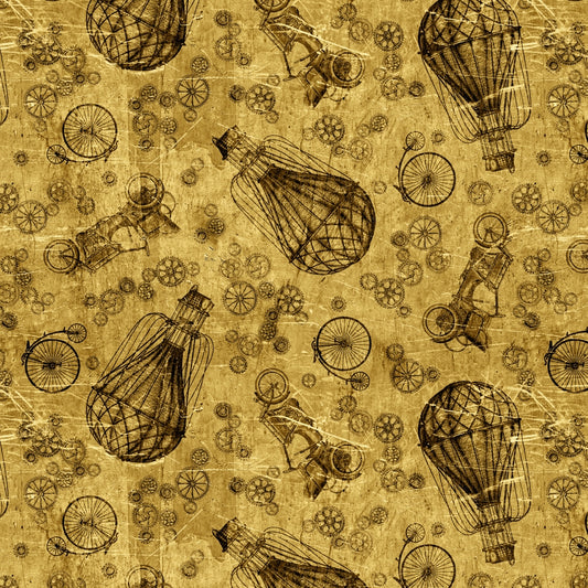 Full Steam Ahead - Brass Sketch - Gold