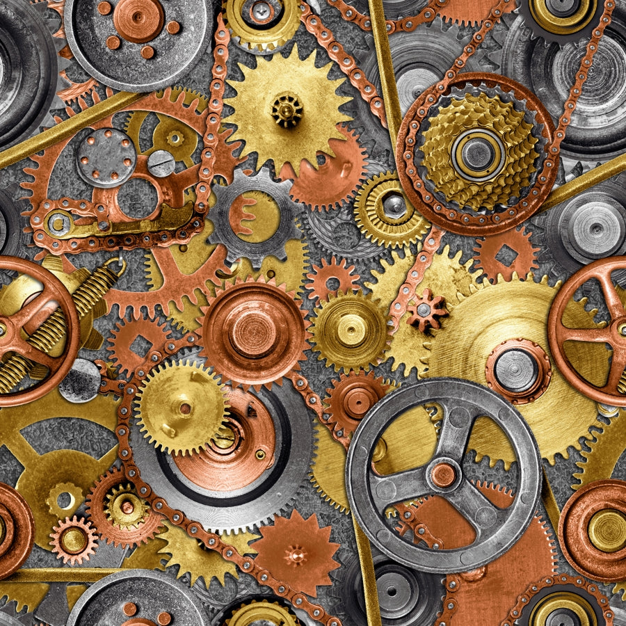Full Steam Ahead - Gears - Grey