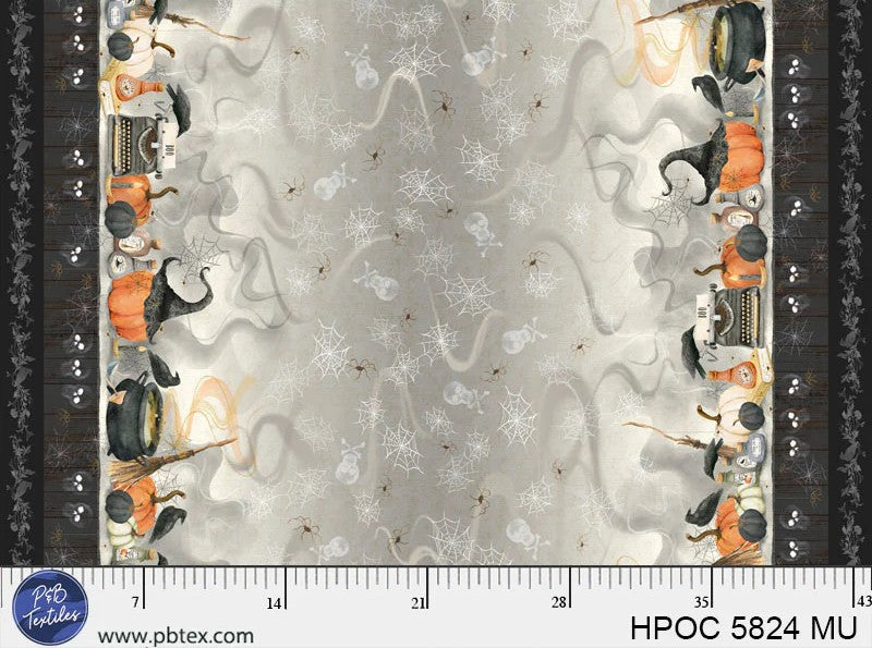 Hocus Pocus - Spooky Double Border - Grey and charcoal