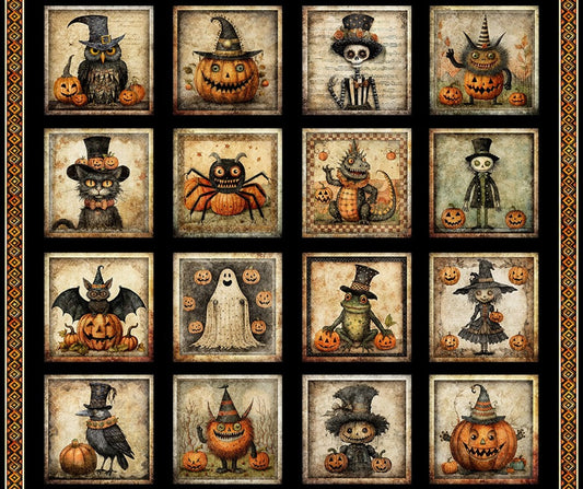 Jeepers Creepers - Halloween Picture Patches PANEL - Black