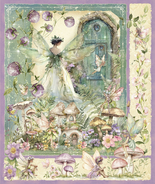 Fairy Boutique - Garden Faires large PANEL - Pastel