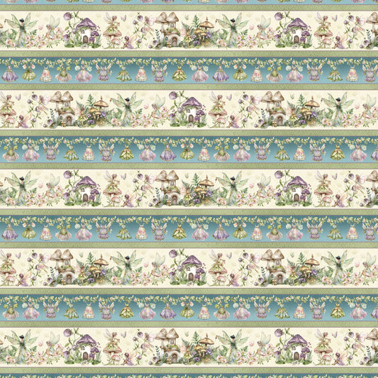 Fairy Boutique - Garden Faires repeating stripe - Pastel
