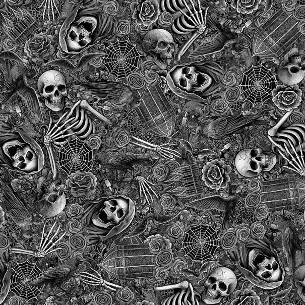 Wicked - Gothic Halloween Motifs - Charcoal